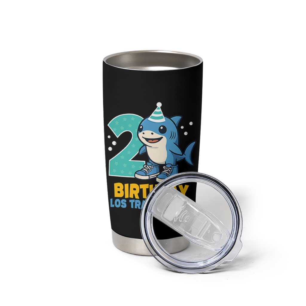 2 Years Old Birthday Brainrot Tumbler Cup Funny Tralalero Tralala Los Tralaleritos Meme Shark