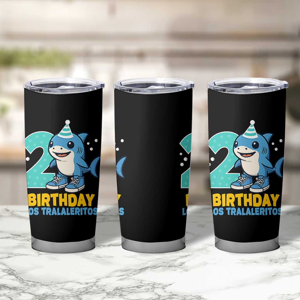 2 Years Old Birthday Brainrot Tumbler Cup Funny Tralalero Tralala Los Tralaleritos Meme Shark