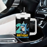 2 Years Old Birthday Brainrot Tumbler With Handle Funny Tralalero Tralala Los Tralaleritos Meme Shark