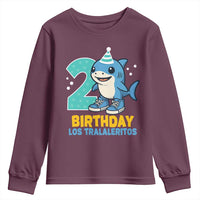 2 Years Old Birthday Brainrot Youth Sweatshirt Funny Tralalero Tralala Los Tralaleritos Meme Shark