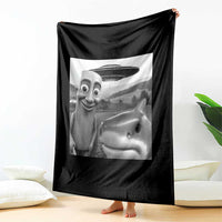Funny Italian Brainrot Meme Throw Blanket Funny Tung Tung Tung Sahur Tralalero Tralala Selfie