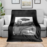 Funny Italian Brainrot Meme Throw Blanket Funny Tung Tung Tung Sahur Tralalero Tralala Selfie