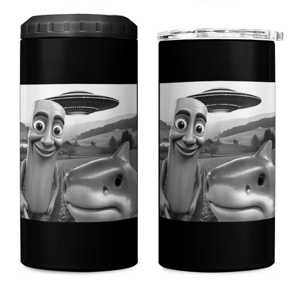 Funny Italian Brainrot Meme 4 in 1 Can Cooler Tumbler Funny Tung Tung Tung Sahur Tralalero Tralala Selfie
