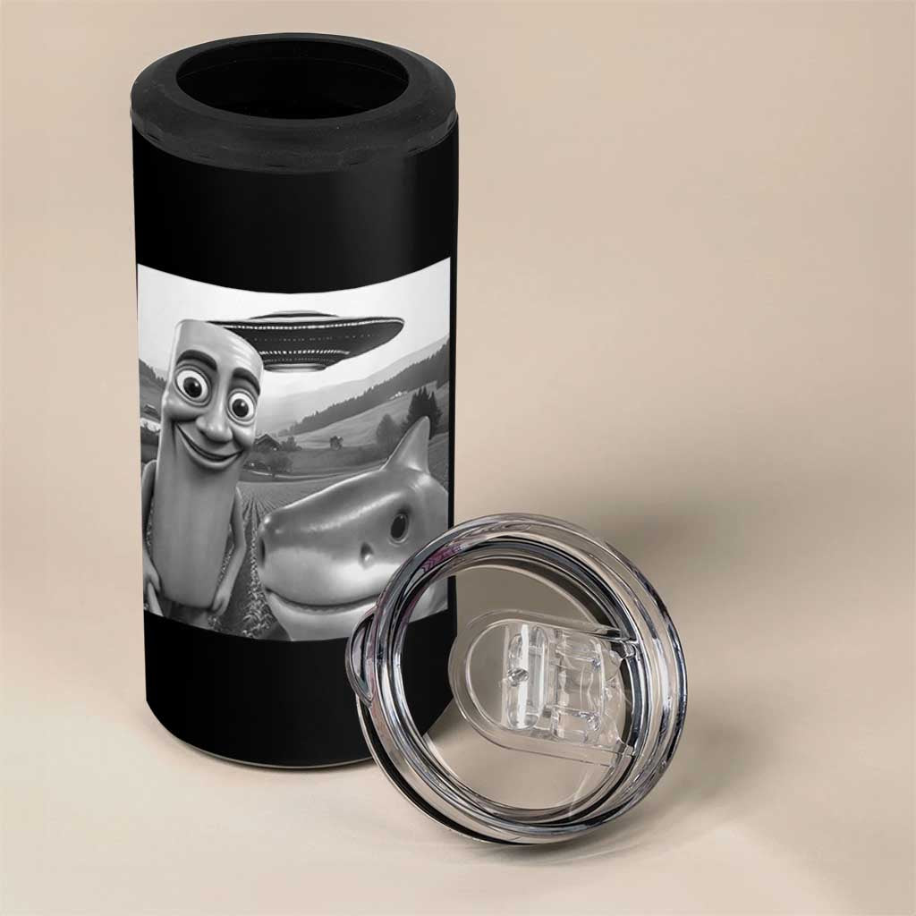 Funny Italian Brainrot Meme 4 in 1 Can Cooler Tumbler Funny Tung Tung Tung Sahur Tralalero Tralala Selfie