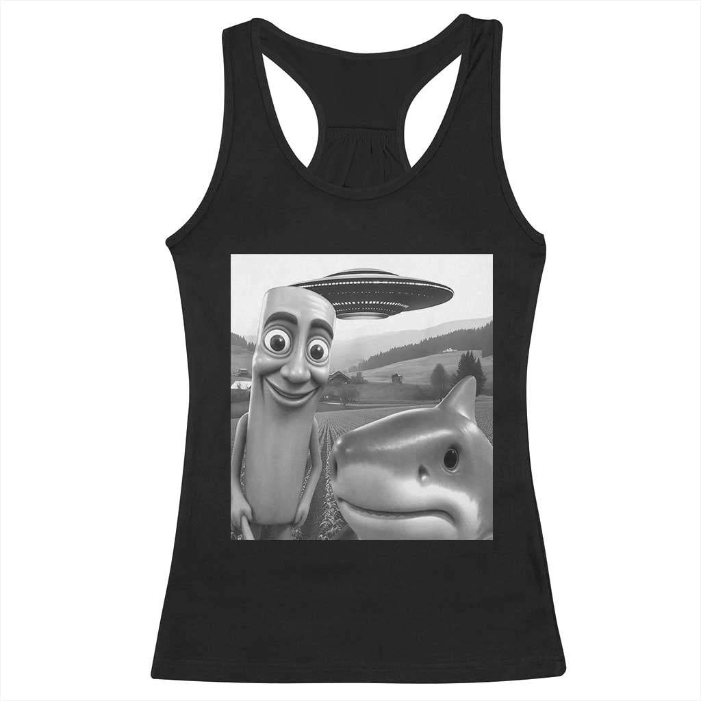 Funny Italian Brainrot Meme Racerback Tank Top Funny Tung Tung Tung Sahur Tralalero Tralala Selfie
