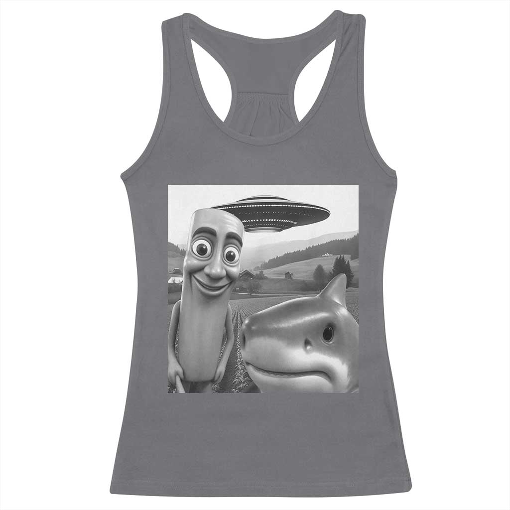 Funny Italian Brainrot Meme Racerback Tank Top Funny Tung Tung Tung Sahur Tralalero Tralala Selfie