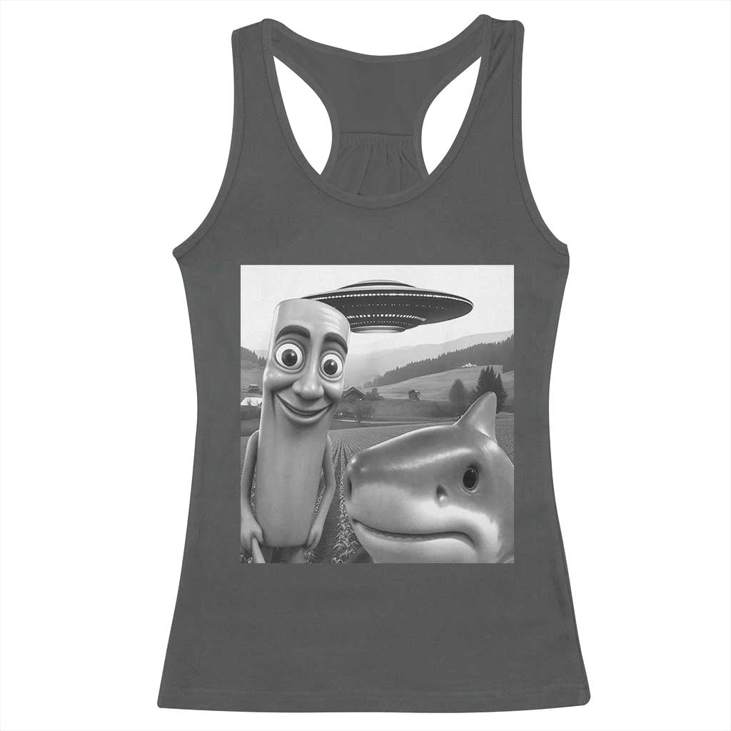 Funny Italian Brainrot Meme Racerback Tank Top Funny Tung Tung Tung Sahur Tralalero Tralala Selfie