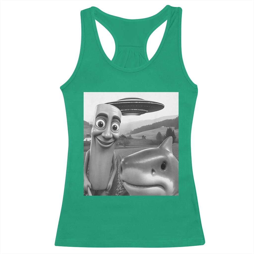 Funny Italian Brainrot Meme Racerback Tank Top Funny Tung Tung Tung Sahur Tralalero Tralala Selfie