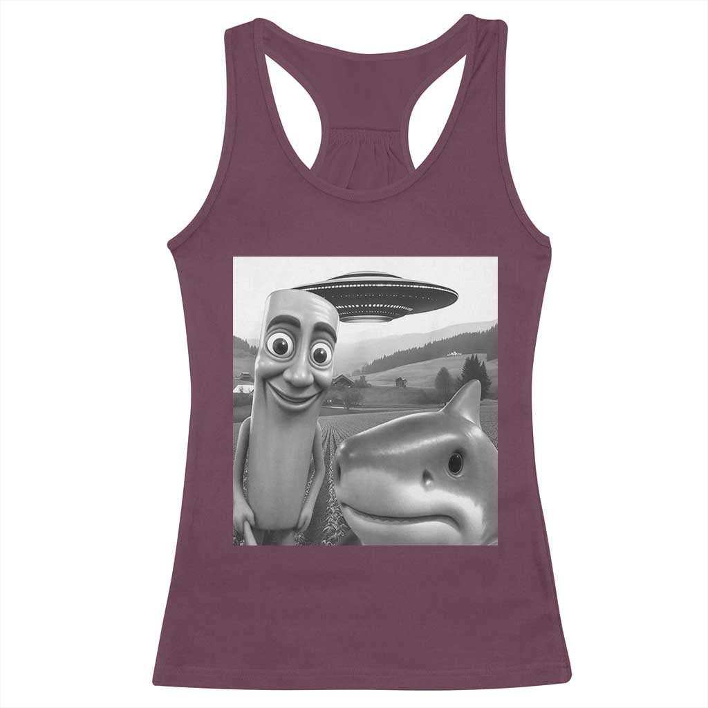 Funny Italian Brainrot Meme Racerback Tank Top Funny Tung Tung Tung Sahur Tralalero Tralala Selfie