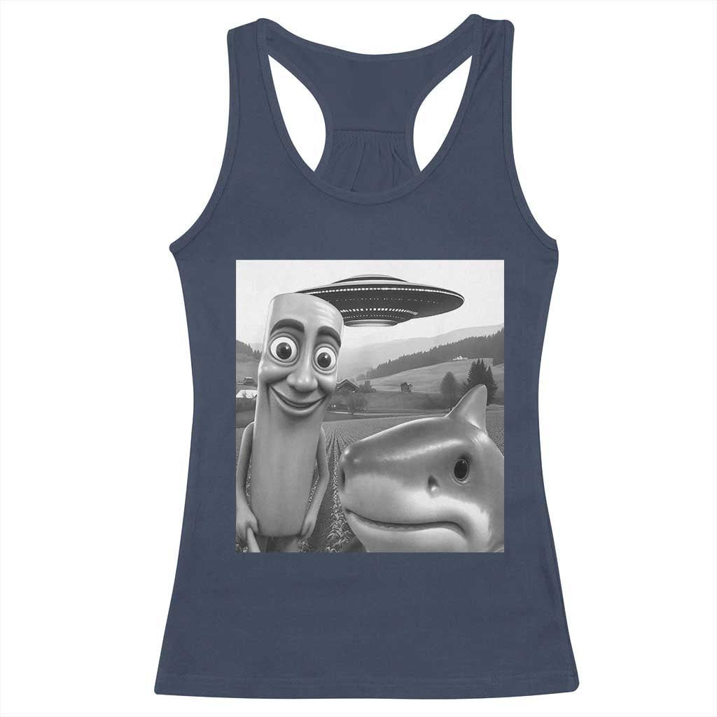 Funny Italian Brainrot Meme Racerback Tank Top Funny Tung Tung Tung Sahur Tralalero Tralala Selfie