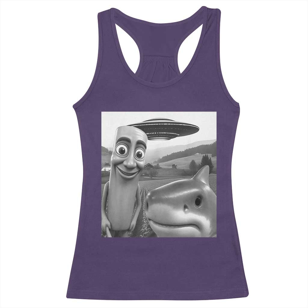 Funny Italian Brainrot Meme Racerback Tank Top Funny Tung Tung Tung Sahur Tralalero Tralala Selfie