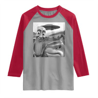 Funny Italian Brainrot Meme Raglan Shirt Funny Tung Tung Tung Sahur Tralalero Tralala Selfie