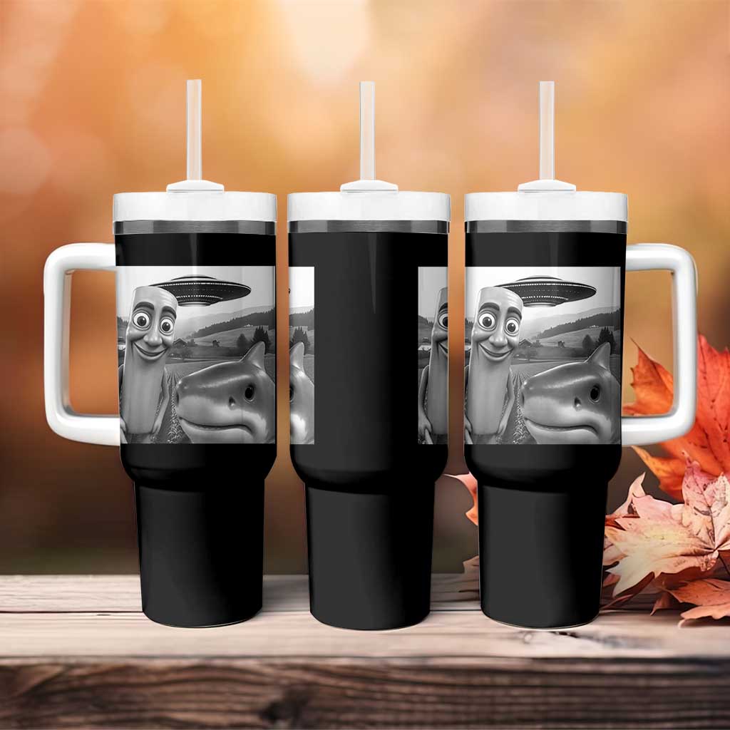 Funny Italian Brainrot Meme Tumbler With Handle Funny Tung Tung Tung Sahur Tralalero Tralala Selfie