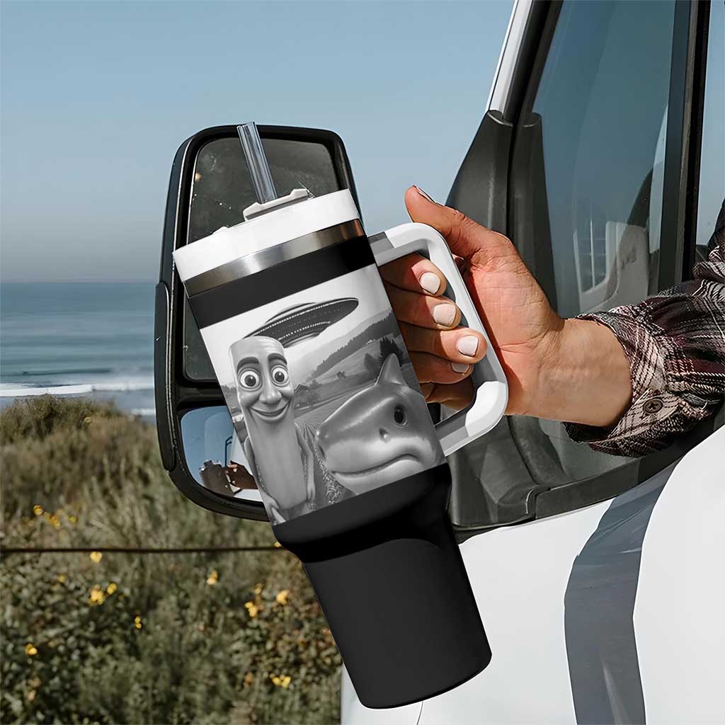 Funny Italian Brainrot Meme Tumbler With Handle Funny Tung Tung Tung Sahur Tralalero Tralala Selfie