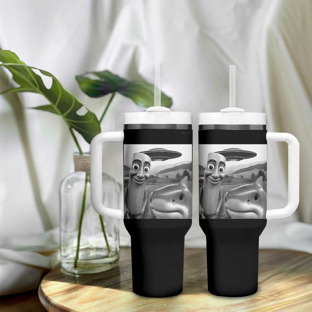Funny Italian Brainrot Meme Tumbler With Handle Funny Tung Tung Tung Sahur Tralalero Tralala Selfie