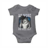 Funny Alpha Wolf Baby Onesie No More Mr Nice Guy Unhinged Brainrot Meme Vintage Bootleg - Wonder Print Shop