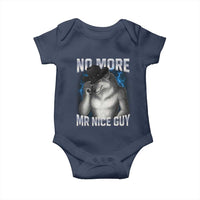 Funny Alpha Wolf Baby Onesie No More Mr Nice Guy Unhinged Brainrot Meme Vintage Bootleg - Wonder Print Shop