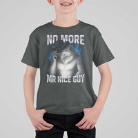Funny Alpha Wolf T Shirt For Kid No More Mr Nice Guy Unhinged Brainrot Meme Vintage Bootleg - Wonder Print Shop