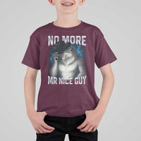 Funny Alpha Wolf T Shirt For Kid No More Mr Nice Guy Unhinged Brainrot Meme Vintage Bootleg - Wonder Print Shop