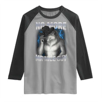 Funny Alpha Wolf Raglan Shirt No More Mr Nice Guy Unhinged Brainrot Meme Vintage Bootleg - Wonder Print Shop