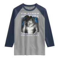 Funny Alpha Wolf Raglan Shirt No More Mr Nice Guy Unhinged Brainrot Meme Vintage Bootleg - Wonder Print Shop