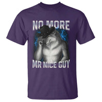 Funny Alpha Wolf T Shirt No More Mr Nice Guy Unhinged Brainrot Meme Vintage Bootleg - Wonder Print Shop