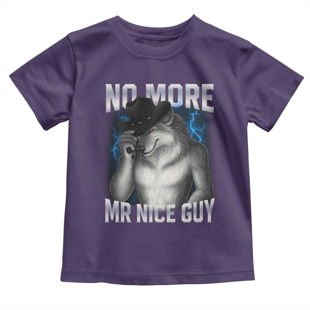 Funny Alpha Wolf Toddler T Shirt No More Mr Nice Guy Unhinged Brainrot Meme Vintage Bootleg - Wonder Print Shop
