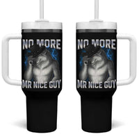 Funny Alpha Wolf Tumbler With Handle No More Mr Nice Guy Unhinged Brainrot Meme Vintage Bootleg - Wonder Print Shop