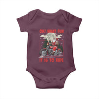 Motorcycle Biker Santa Christmas Baby Onesie Oh What Fun It is To Ride
