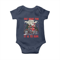 Motorcycle Biker Santa Christmas Baby Onesie Oh What Fun It is To Ride