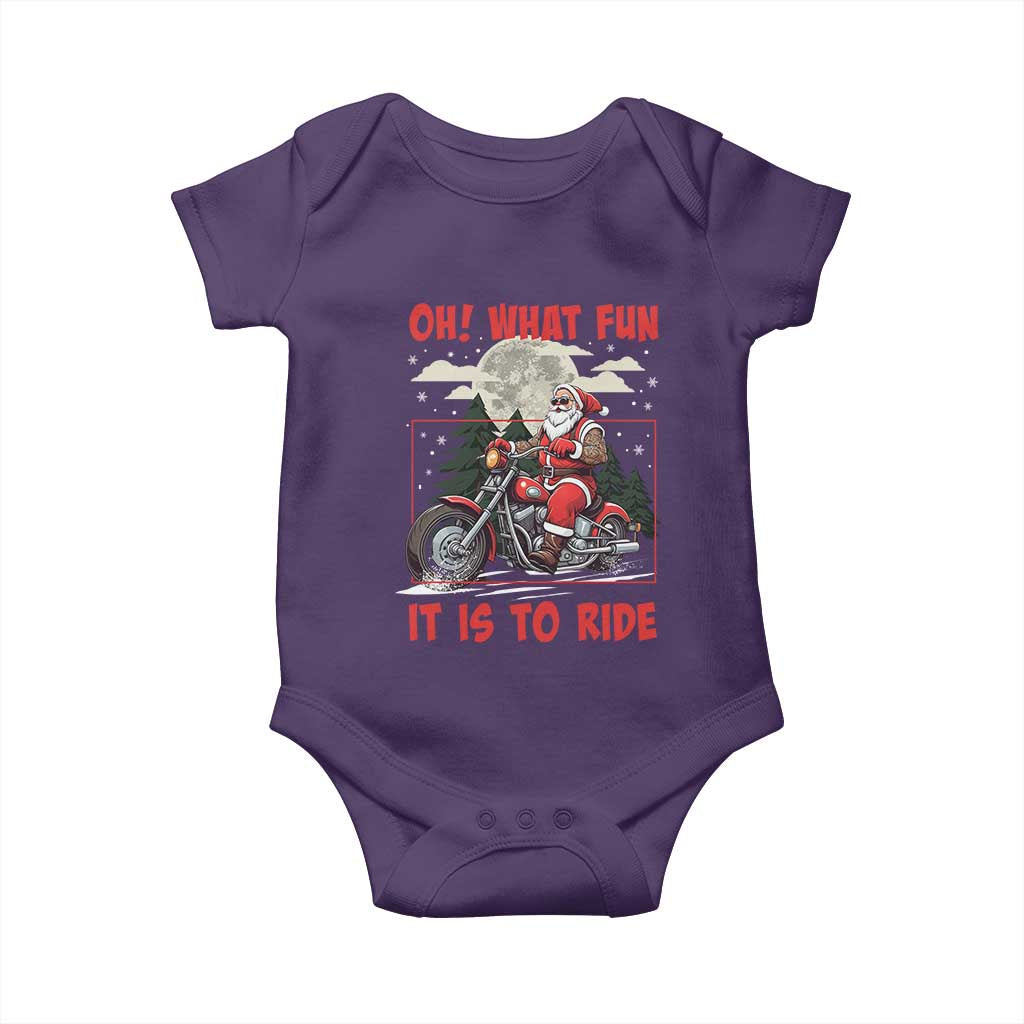 Motorcycle Biker Santa Christmas Baby Onesie Oh What Fun It is To Ride
