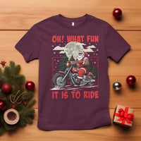 Motorcycle Biker Santa Christmas T Shirt Oh What Fun It is To Ride - Wonder Print Shop