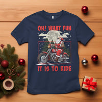 Motorcycle Biker Santa Christmas T Shirt Oh What Fun It is To Ride - Wonder Print Shop
