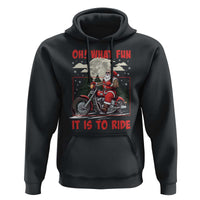 Motorcycle Biker Santa Christmas Hoodie Oh What Fun It is To Ride