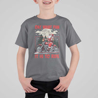 Motorcycle Biker Santa Christmas T Shirt For Kid Oh What Fun It is To Ride - Wonder Print Shop