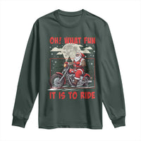Motorcycle Biker Santa Christmas Long Sleeve Shirt Oh What Fun It is To Ride