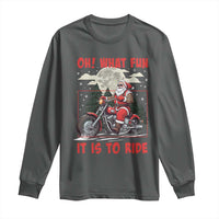 Motorcycle Biker Santa Christmas Long Sleeve Shirt Oh What Fun It is To Ride