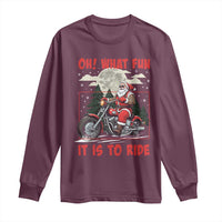 Motorcycle Biker Santa Christmas Long Sleeve Shirt Oh What Fun It is To Ride