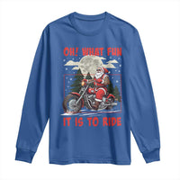 Motorcycle Biker Santa Christmas Long Sleeve Shirt Oh What Fun It is To Ride