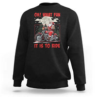 Motorcycle Biker Santa Christmas Sweatshirt Oh What Fun It is To Ride - Wonder Print Shop