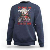 Motorcycle Biker Santa Christmas Sweatshirt Oh What Fun It is To Ride - Wonder Print Shop