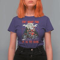Motorcycle Biker Santa Christmas T Shirt For Women Oh What Fun It is To Ride - Wonder Print Shop