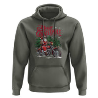 Christmas Motorcycle Santa Hoodie Funny Motorbike Rider Grandpa Merry Xmas