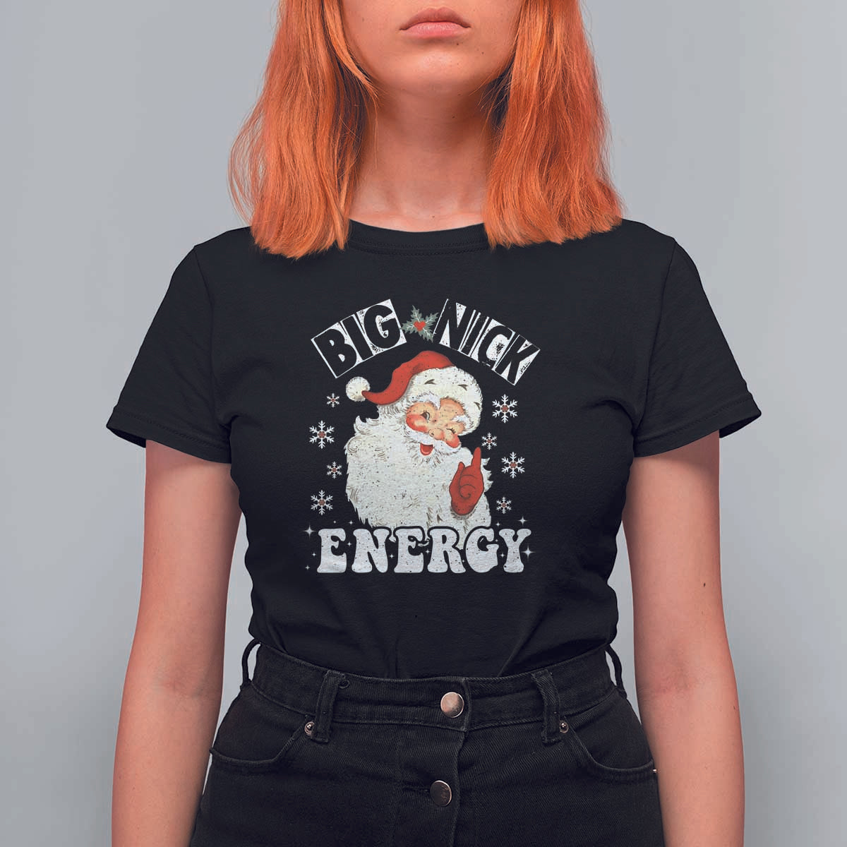 Christmas Santa T Shirt For Women Big Nick Energy - Wonder Print Shop