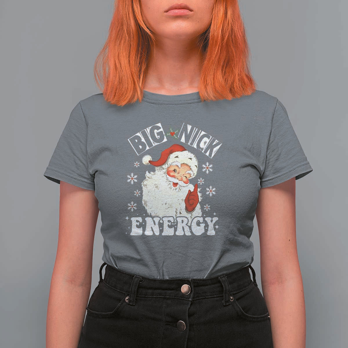 Christmas Santa T Shirt For Women Big Nick Energy - Wonder Print Shop