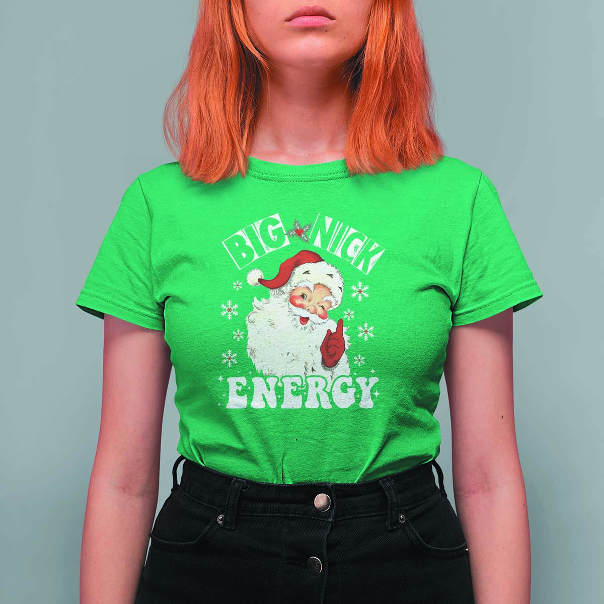 Christmas Santa T Shirt For Women Big Nick Energy - Wonder Print Shop
