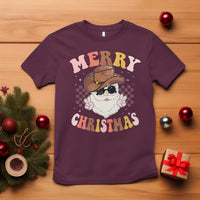 Christmas Cowboy T Shirt Vintage 90s Western Groovy Santa Claus Xmas Vibes - Wonder Print Shop