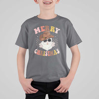 Christmas Cowboy T Shirt For Kid Vintage 90s Western Groovy Santa Claus Xmas Vibes - Wonder Print Shop