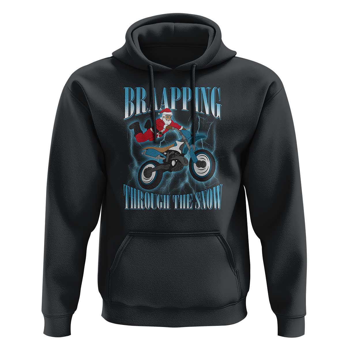 Dirt Bike Christmas Hoodie Brraaap Funny Motocross Biker Xmas Gift