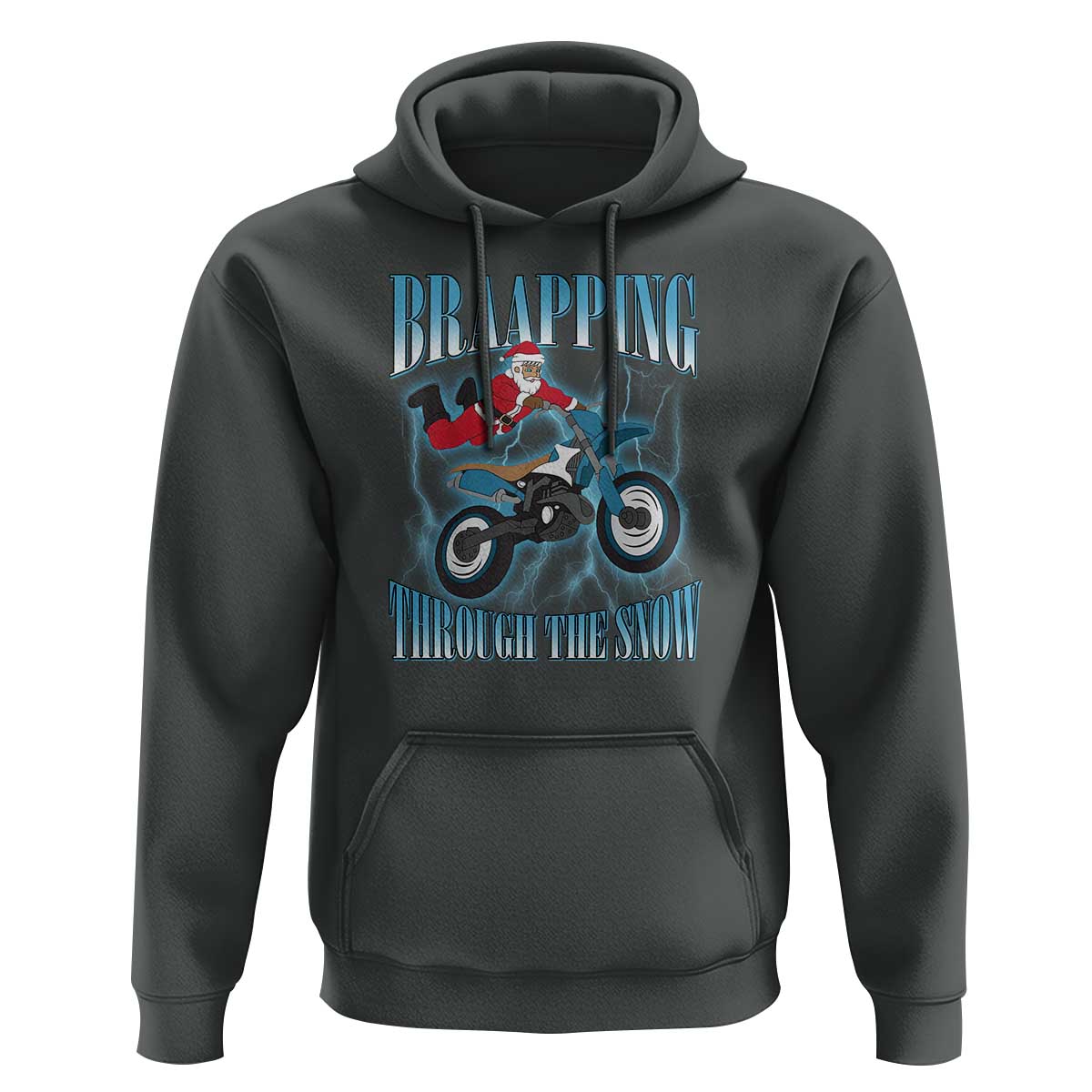 Dirt Bike Christmas Hoodie Brraaap Funny Motocross Biker Xmas Gift